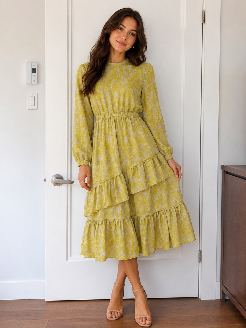 AWARE BY VERO MODA YELLOW MODEST DRESS